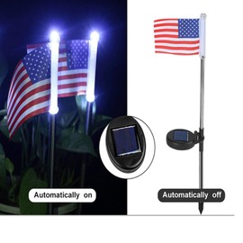 SNOMYRS American Flag Landscape Light 6 PC LED American Flag Lights Waterproof Outdoor Lighted USA Flag Lights for Garden YardIndependence Day, Memorial Day, July 4th Decor (White)