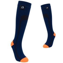 LEAKDRY KneeHigh Waterproof Socks 3Lyr Merino Wool, Warm & Breathable.NylonExterior, for Winter Skiing.Comfy All Day, Unisex (US, Alpha, Small, Regular, Regular, Black Orange)