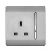 Trendi 1 Gang Artistic Modern Glossy 13 Amp Switched Tactile