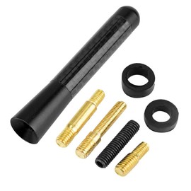 Antena De Repuesto para El Automóvil, Antena De Antena De Radio De Tornillo De Fibra De Carbono De 3 "para La Modificación Universal del Automóvil(Black)