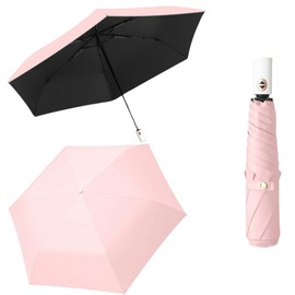 [LEA RON] ワンタッチ 自動開閉 折り畳み傘 軽い 約210g ボタン式 完全遮光 日焼け防止 4層構造 晴雨兼用 レディース (サクラピンク)