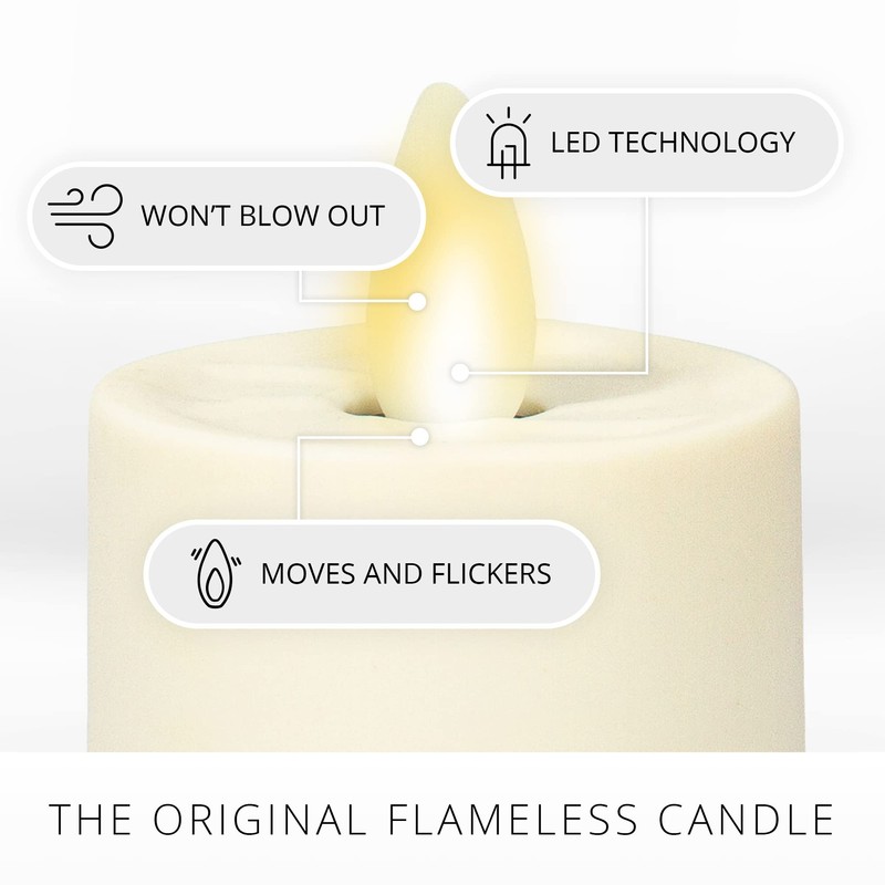 Luminara Flickering Flameless Pearl Ivory Tealights - Warm LED Light
