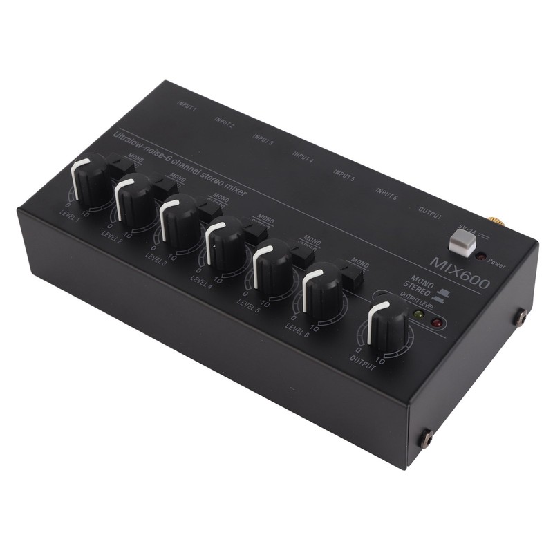 Sound Mixer Ultra Compact Metal Low Noise 6 Channel Stereo