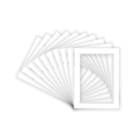 8x10 Mat for 6x8 Photo - Precut White on White Double Mat Picture Matboard for Frames Measuring 8 x 10 Inches - Bevel Cut Matte to Display Art Measuring 6 x 8 Inches - Acid Free ONE MAT