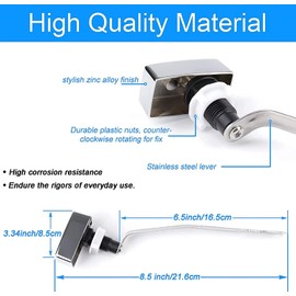 2 Pack Toilet Handle Replacement Compatible with Kohler Toilet Handle Side Mount Toilet Tank Lever Fit for Kohler 85114-CP Trip Lever Kit, Polished Chrome