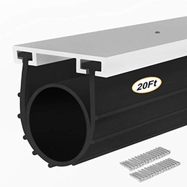 Garage Door Seals Bottom Rubber with Pre-drilled Aluminum Track Retainer Base Kit,Heavy-Duty U Shape + O Ring Combination Weather Stripping Sesl Kit for Garage Door (20 Ft)