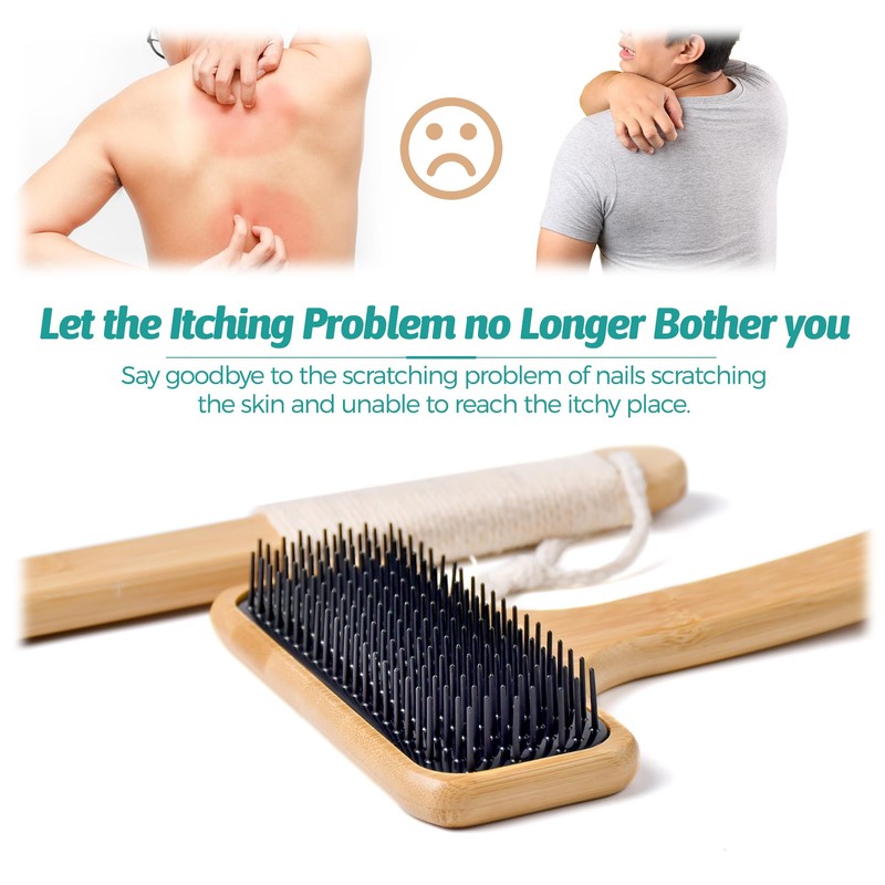Bamboo Back Scratcher for Men, 22'' Long Handle Wooden Back