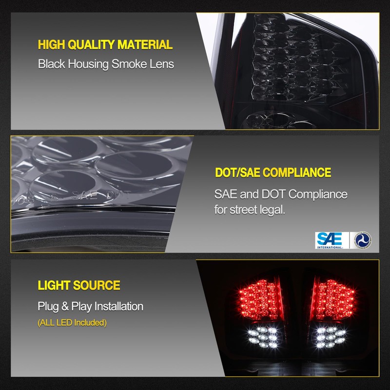 AUTOWIKI LED Tail Lights fit for 1994-2004 Chevy S10/ 1994-2004