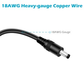 18AWG 2-Pack 6FT DC Power Cable Male to Male, 5.5mm x 2.1mm DC Barrel Plug Jack Power Supply Adapter 5.5x2.1mm Power Cord for CCTV Surveillance Security Camera LED Strip