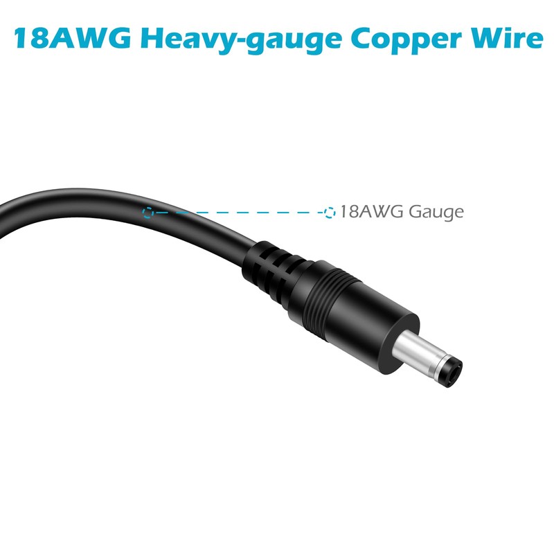 18AWG 2-Pack 6FT DC Power Cable Male to Male, 5.5mm