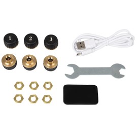 OCPTY Tire Pressure Monitoring System, Wireless TPMS Tire Pressure Monitor System 0-198psi 433MHZ Green RV TPMS with 6 sensors, LCD Display, Auto Sleep Mode,Easy to Install