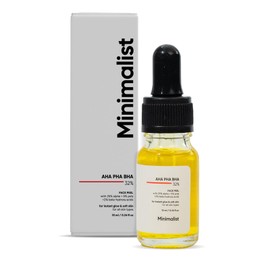 Minimalist 25% AHA + 2% BHA + 5% PHA Peeling Solution for Glowing Skin, Smooth Texture & Pore Cleansing | AHA BHA PHA Peel For Weekend Exfoliation | 10ml