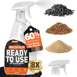 Mulch Glue with Sprayer -Ready to Use Binder for Landscaping, Fast-Dry No Dilution Landscape Glue Spray for Rocks, Binder, Mulch Lock and Pea Gravel Stabilizer 27OZ