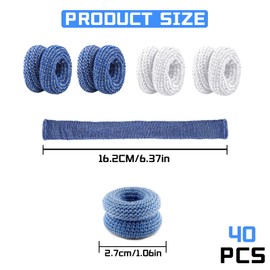 40 Pcs Finger Bandage Set, Finger Stall for Work Kitchen Finger Protection, Finger Bandage Tubular for Handling Gardening Work Sports and Fitness Finger Protection (White & Blue)