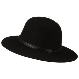 Jeanne Simmons Men's Wool Felt Large Brim Fedora - Black L