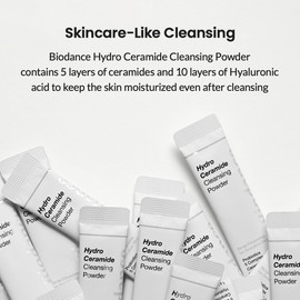 Biodance Hydro Ceramide Cleansing Powder, Gentle Exfoliating Daily Facial Cleanser with Hyaluronic Acids & Ceramides, Enzyme Powder | 0.03 oz x 30ea