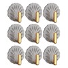 9PCS Self Adhesive Hooks Plastic Seashell Decorative Wall Mounted Bathroom