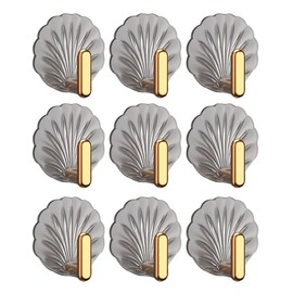 9PCS Self Adhesive Hooks Plastic Seashell Decorative Wall Mounted Bathroom Towel Hooks for Home Bedroom Living Room Kitchen