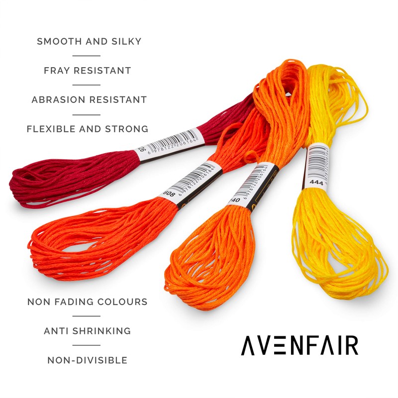Avenfair Embroidery Threads 100 Skeins per Pack, Multi Color Embroidery