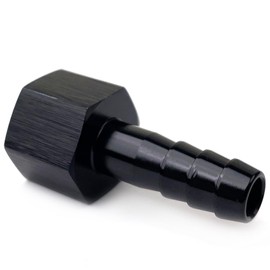 1/8 NPT Female to 3/16 Hose Barb Fitting Fuel Oil Pump Inlet Adapter Aluminum Black Anodized
