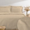 Pizuna 300TC Damask Check Super King Duvet Cover Set Taupe,