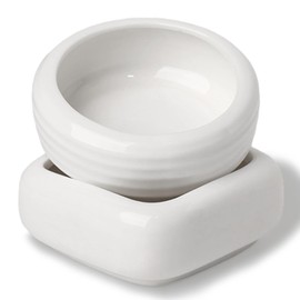 LEETOYI Ceramic Food Dish Bowl for Pet, 2 Pack, Anti Escape Feeder, Lizard Gecko Pet Bowl, Perfect for Reptile Bearded Dragons, Small Snakes, Gecko Tortoise Spider, White