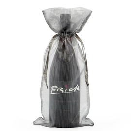Paper Mart Silver Organza Wine Bags | Quantity: 10 | Width: 6 1/2"