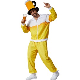 dressforfun dressforfun Bier Kostüm, lustige Kostüme, Jogginganzug Herren Set, Trainingsanzug, Faschingskostüme, Karneval Kostüm Herren, Gruppen Kostüm, Partnerkostüme Erwachsene, Faschingskostüme Männer - S