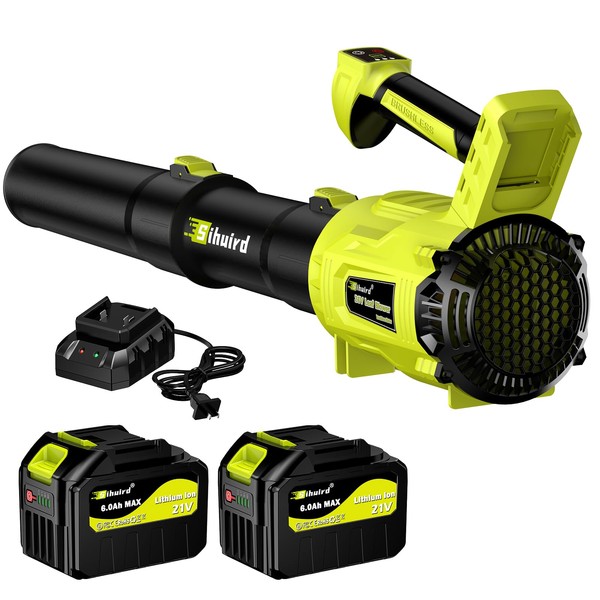 Sihuird Leaf Blower Cordless,2 x 21V 6.0Ah Battery and Charger,