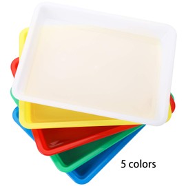 WUWEOT 10 Pieces Plastic Activity Tray, Multipurpose Arts and Crafts Organizer Tray for Slime and Sensory Toys Painting DIY Projects Funny Home Activities