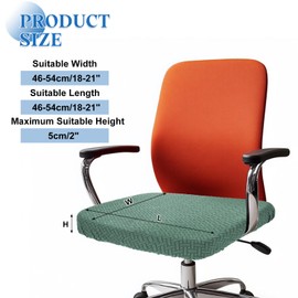 sourcing map Office Chair Cover, 46-54cm Jacquard Stretchable Soft Rotating Chair Slipcover Washable Desk Computer Seat Cover Protector for Office Home, Light Green
