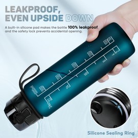 FULDENT Water Bottle 1L Sports Water Bottle BPA Free with Non-Slip Rubber Handle for Bike, Outdoor, School, Gym