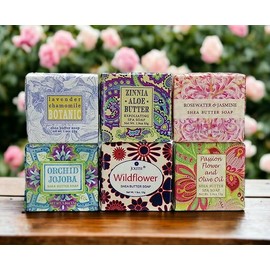 Greenwich Bay Trading Company Set Regalo Jabón Manteca Karité Flores Bloom Spring Garden Juego Seis Jabones Luxuriou