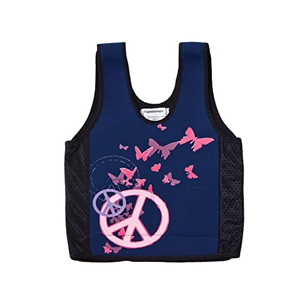 Fun and Function - Peace Sign Weighted Compression Vest for Kids & Adults - Calming Weighted Vest for Kids with Sensory Issues - Compression & Kids Weighted Vest - Toddlers, Kids, Teens & Adult Sizes