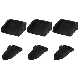 lasuroa 6pcs Door Stopper, 2 Styles TPR Doorstops Wedge Bidirectional Anti-Slip Design Spacecraft Door Wedge Stopper Works on All Floor Types Home & Office Use (Black)