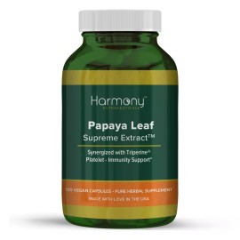 Harmony Nutraceuticals Papaya Leaf, Platelet-Immunity Support,Harmony Nutraceuticals, 120 Vegan Capsule