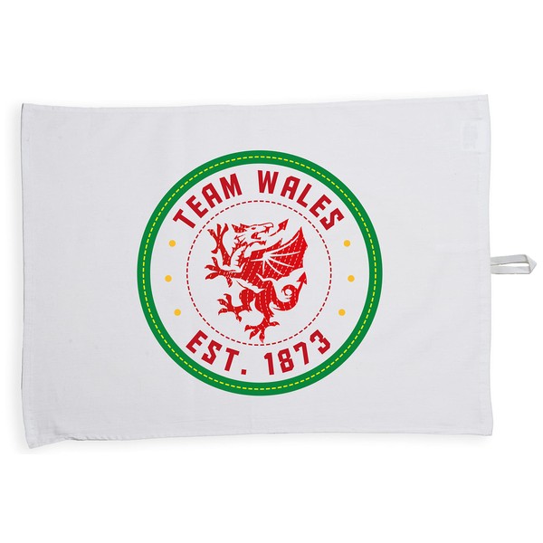 Hippowarehouse Team wales est 1873 football world cup Tea Towel