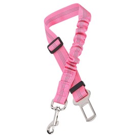 CVNRCLP Adjustable Elastic Dog Seat Belt for Cars - Durable Bungee Buffer, 360° Swivel & Tangle-Free Design, Reflective Safety Straps - Easy to Use, 2-Pack (Black)