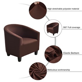 NILUOH Club Chair Slipcover Stretch Tub Chair Cover Barrel Chair Covers Armchair Covers Sofa Cover Furniture Protector for Living Room (05)