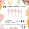 Ombre Press on Nails Medium Almond MABKJLF Flower Fake Nails