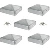 IRONTITE® 5 Pack Metal Fence Post Caps 3x3 Galvanised, Newel