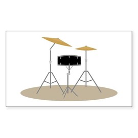 CafePress Snare and Cymbal Sticker Rectangle Bumper Sticker Car Decal