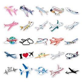 Aircraft Stickers for Laptop (Pack of 50), Gift for Children, Teenagers, Adults, Boys, Aircraft Stickers, Waterproof Vinyl Stickers for Scrapbooking, Skateboard, Car, Luggage