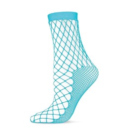 MeMoi Women's Nothing But Net Fishnet Anklet Socks Aqua One Size