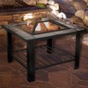 Fire Pit Set, Wood Burning Pit - Includes Screen, Cover