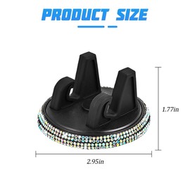 Bittwee Bling Car Phone Holder, Rhinestones 360° Adjustable Vehicle Center Console Dashboard Navigation Cellphone Mount, Diamond Automobile Smartphone Support Bracket, Universal Fit (Multicolor)