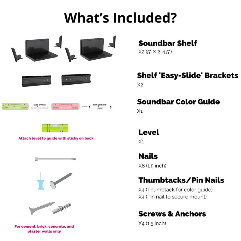 HangSmart TV Soundbar Mount NO Stud & NO Drill Easy
