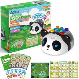 Apitor Robot Panda Logic Programming Robot for Kids, 4 to 8 Years Old, Boys and Girls, Button Operation, Programming Card (12 Questions 36 Commands), Logical Thought, Sensor, Loop Function, No
