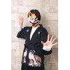 Clear Stone Japanese-Style Mask, Monstrous Cat, Unisex, White