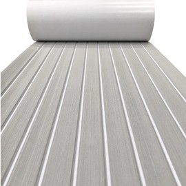 KXKZREN Boat Flooring EVA Foam Decking Sheet Faux Teak Marine Mat Non-Slip Boat Carpet Self-Adhesive Flooring for Jon Boats Motorboat RV Yacht Kayak Swim Platform 16 x 47.2 inch,5.29 sq.ft